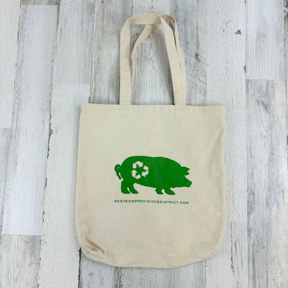 Westside Provisions Atlanta GA Canvas Tote Bag Pig Vtg 2014